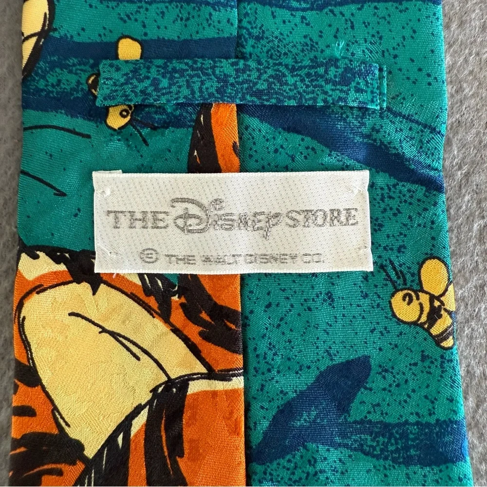 Disney Winnie‎ the Pooh Tigger Eeyore Men’s Silk Tie - Teal and Red